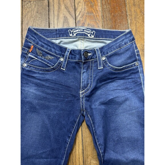 Y2K Robin's Jeans Black Embroidered Wings Jegging Skinny Jeans Size 24 Low Rise - Picture 5 of 7